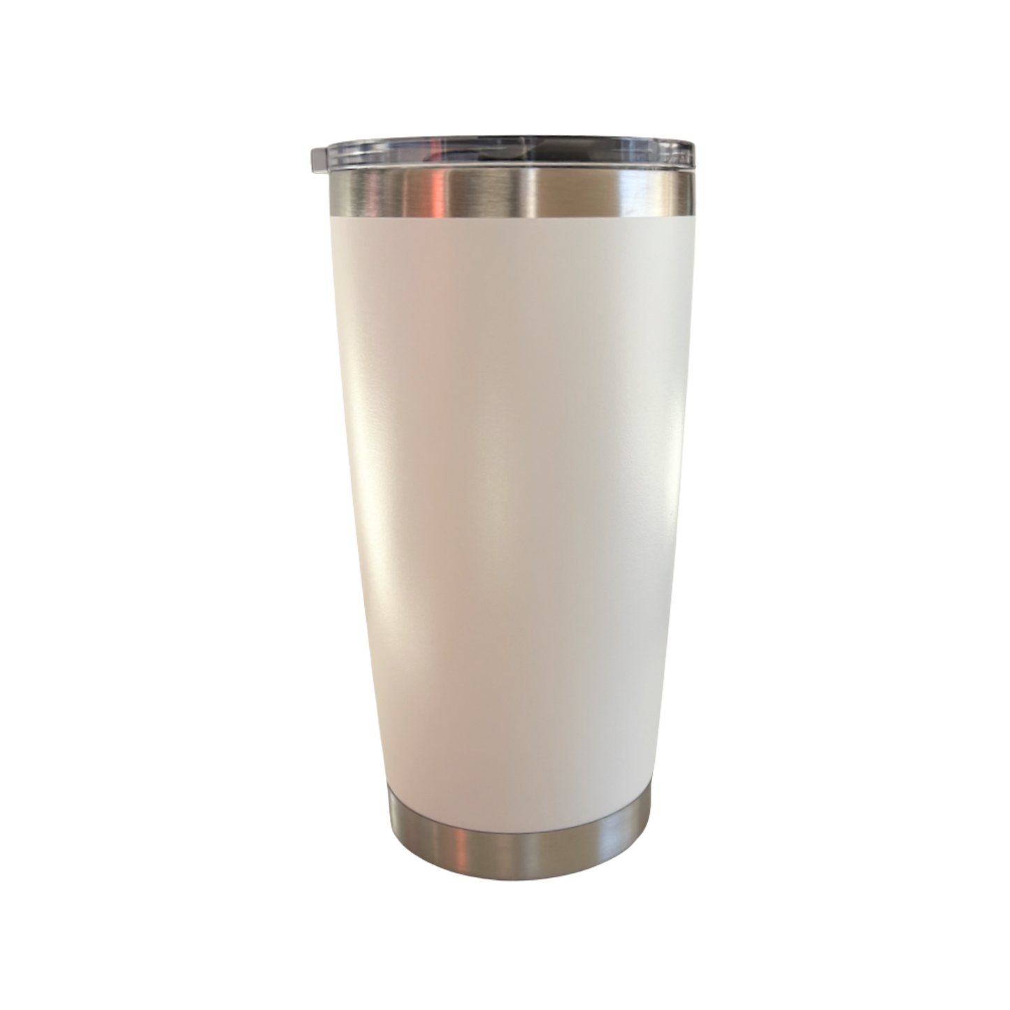 Termo Power 20oz de acero inoxidable color blanco con tapadera de imán y doble pared.