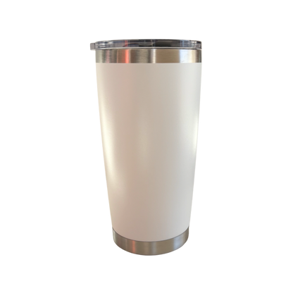 Termo Power 20oz de acero inoxidable color blanco con tapadera de imán y doble pared.