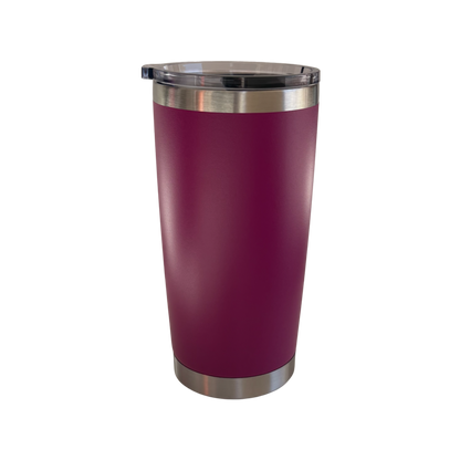 Termo Power 20oz de acero inoxidable color rosa MX con tapadera de imán y doble pared.