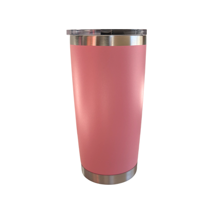 Termo Power 20oz de acero inoxidable color rosa pastel con tapadera de imán y doble pared.